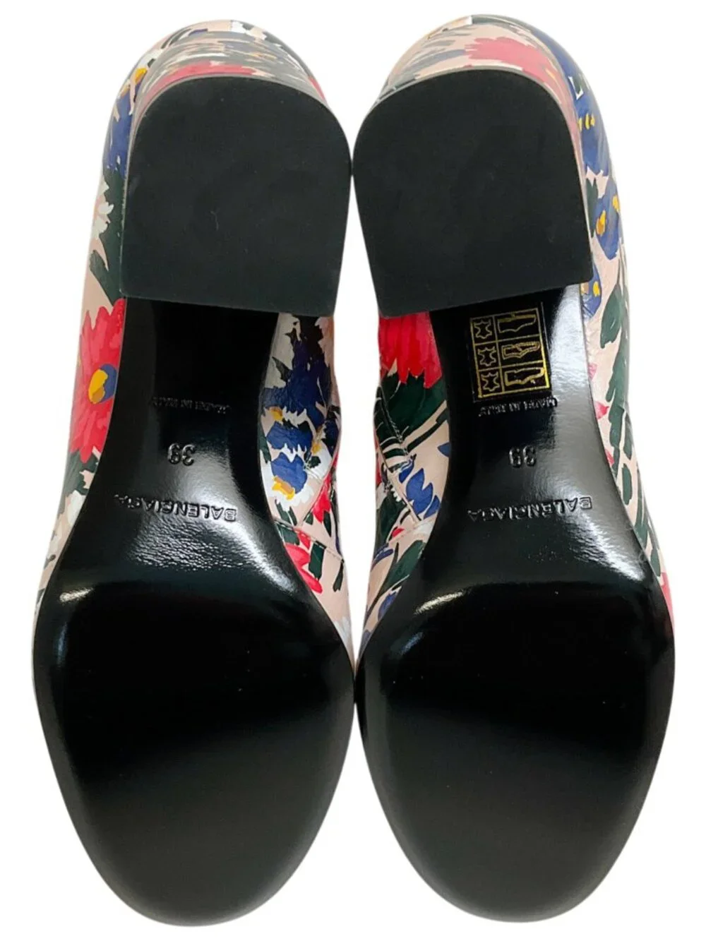 Balenciaga Multi Floral Print Leather Booties - Picture 10 of 12